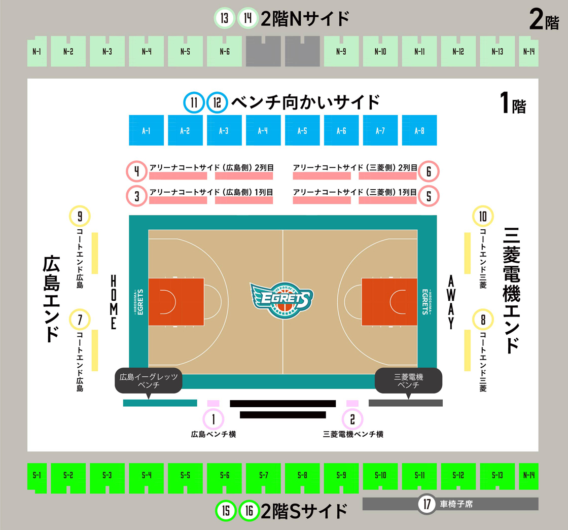 SHOWAグループ総合体育館の席図